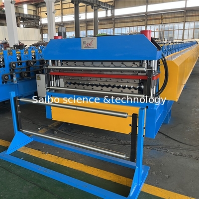 Double Layer Roofing Panel Roll Forming Machine Corrguated 22 Stations 76mm