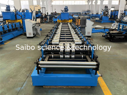 Post Cutting Standing Seam Roll Forming Machine 15 Stations With Rib Rollers